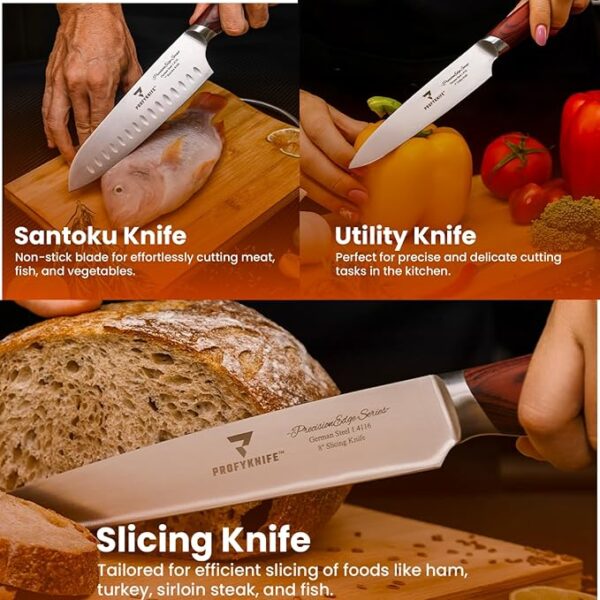 PROFYKNIFE PrecisionEdge Ultra Sharp 3 Piece Knife Set - Image 7